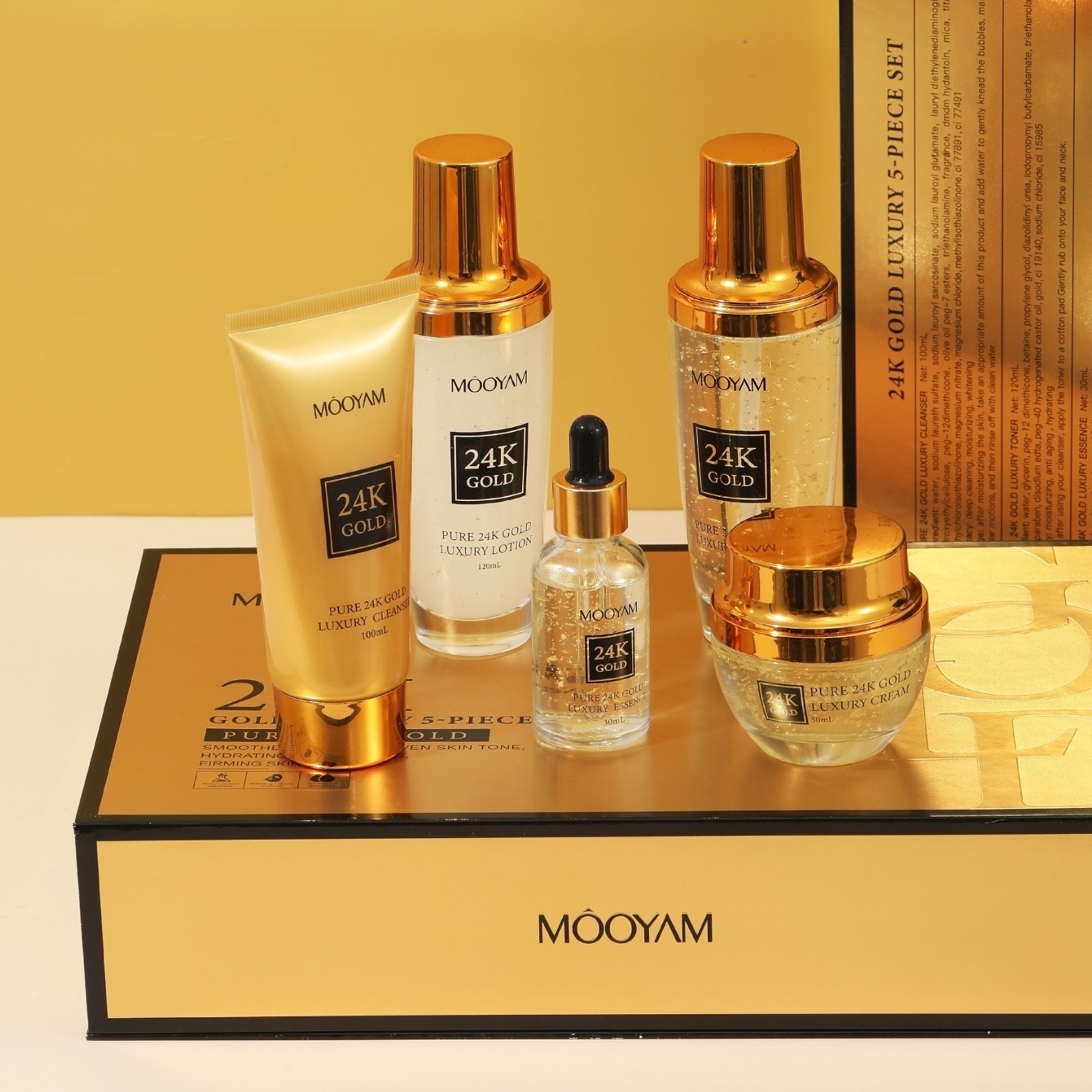 Luxury Skincare Lines - 24k ouro luxo hidratante anti-rugas conjunto