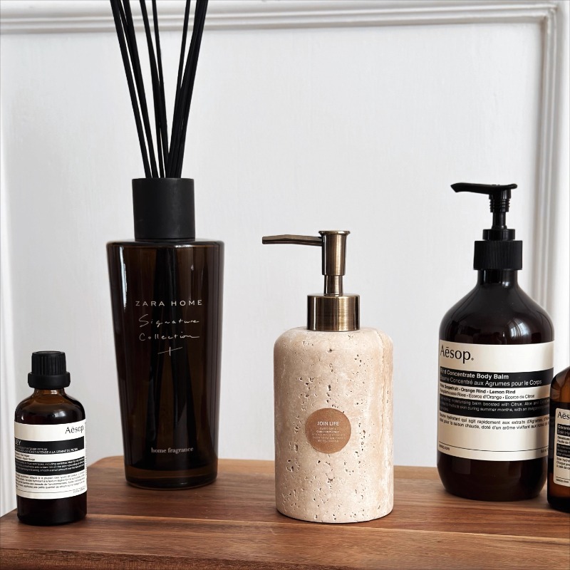 Luxury Skincare Jars - Dispensador de loção de pedra natural,